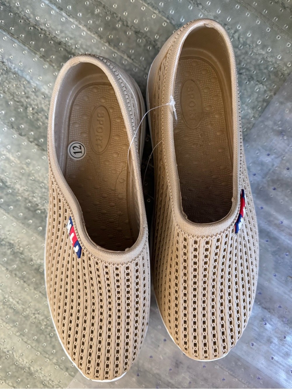 Beige Men’s Slip-On Mesh Comfort Shoes